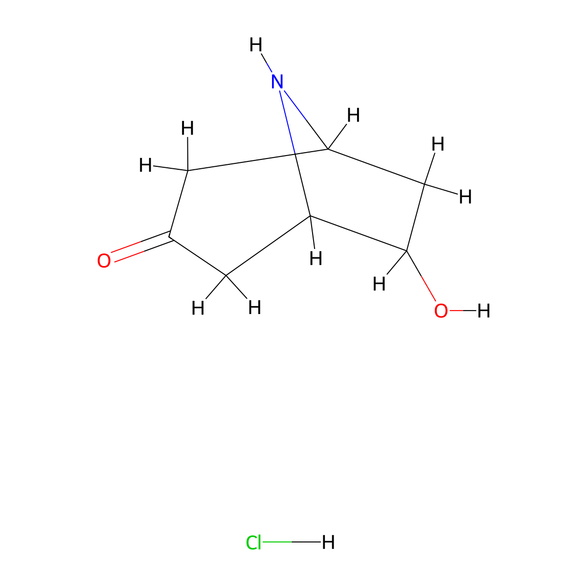6-Hydroxy-8-azabicyclo[3.2.1]octan-3-one hydrochloride molecular structure, CAS 1824202-57-4