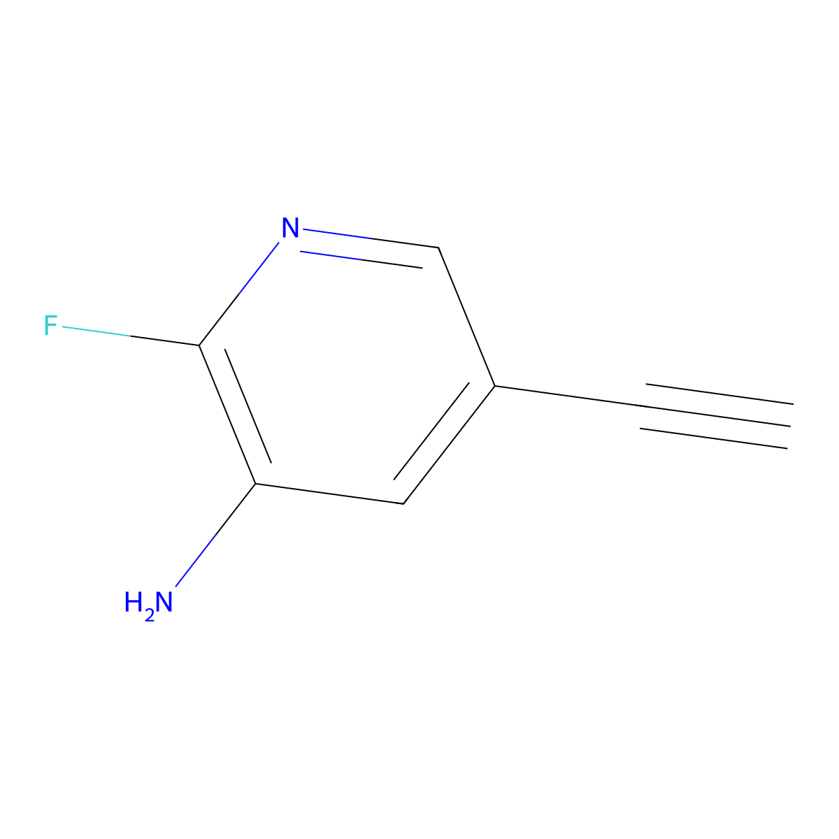 5-Ethynyl-2-fluoropyridin-3-amine molecular structure, CAS 1824202-61-0