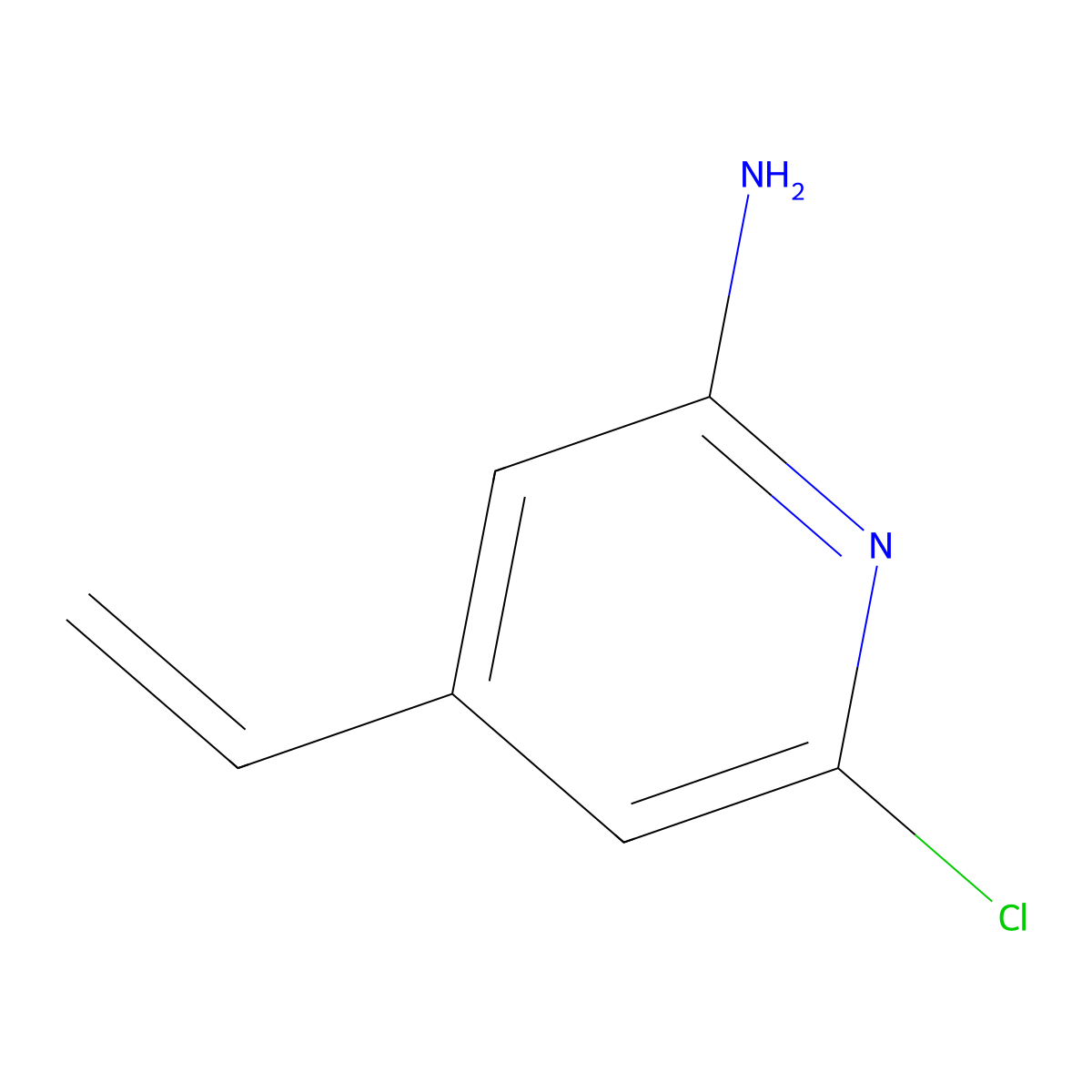 6-Chloro-4-ethenylpyridin-2-amine molecular structure, CAS 1824203-25-9