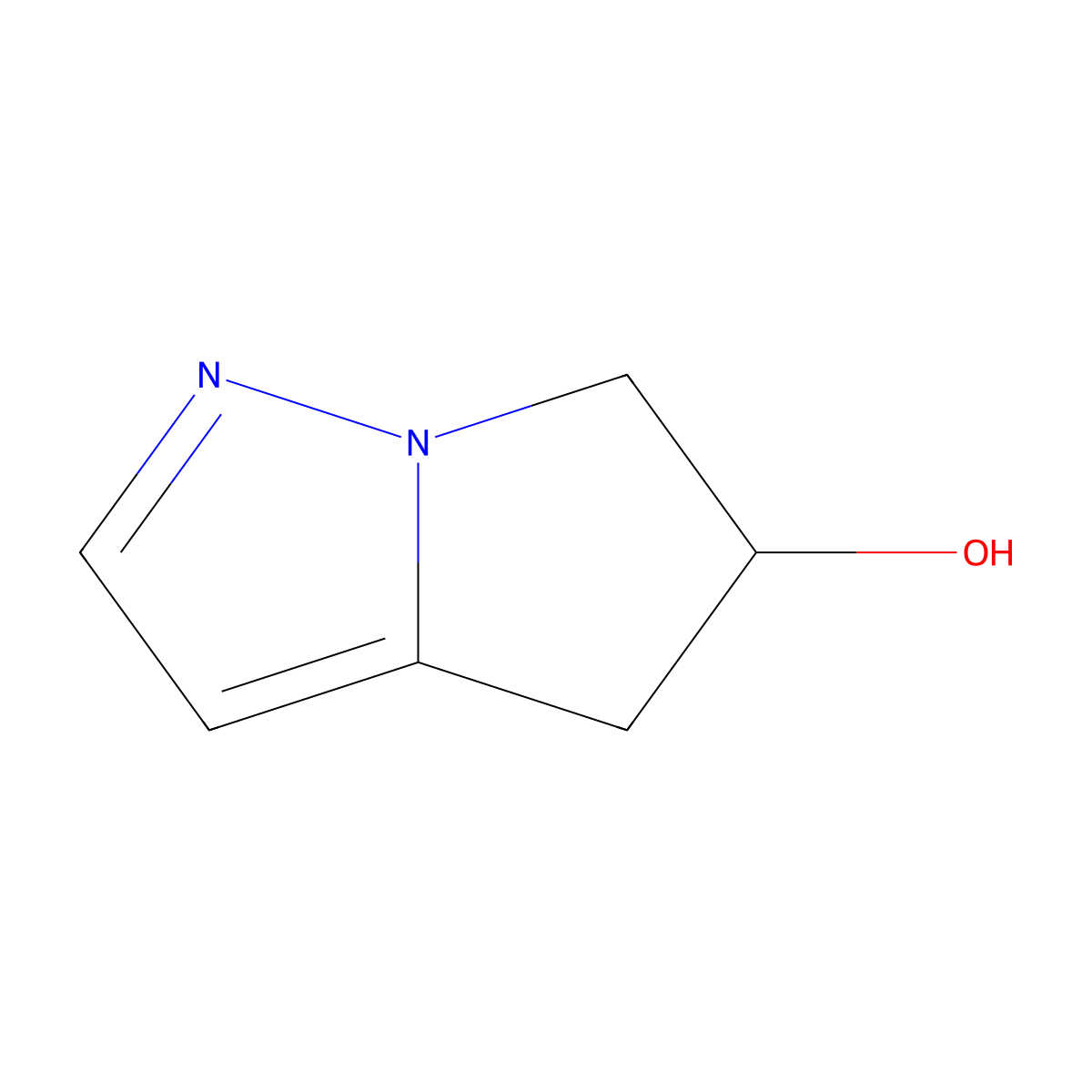 5,6-Dihydro-4H-pyrrolo[1,2-b]pyrazol-5-ol molecular structure, CAS 1824203-57-7