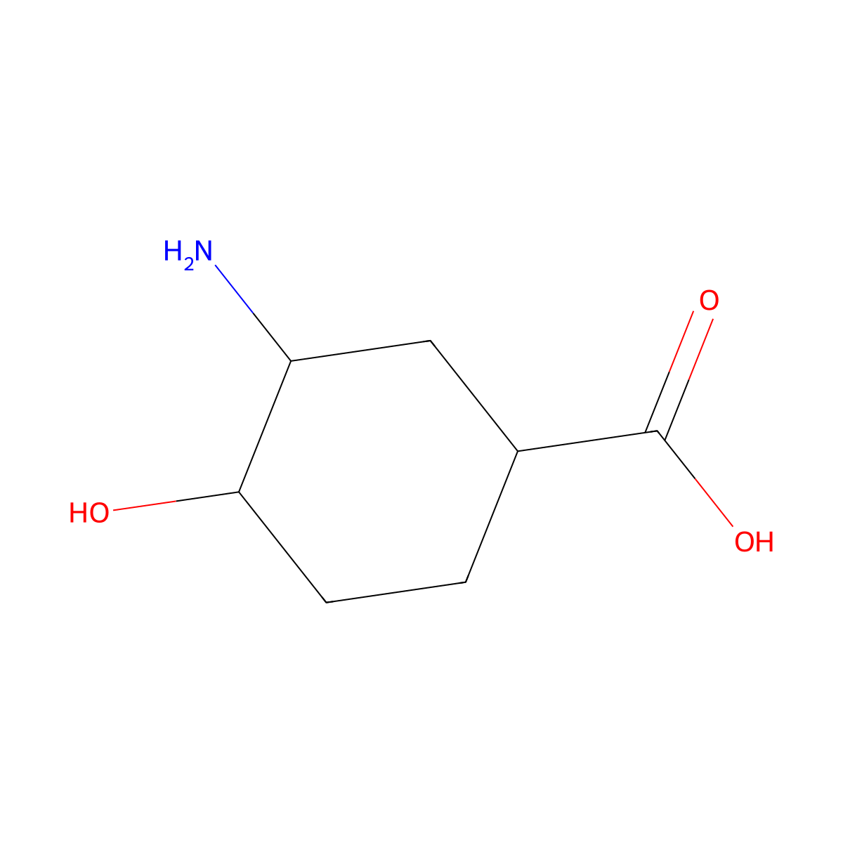 3-Amino-4-hydroxycyclohexane-1-carboxylic acid molecular structure, CAS 1824204-31-0