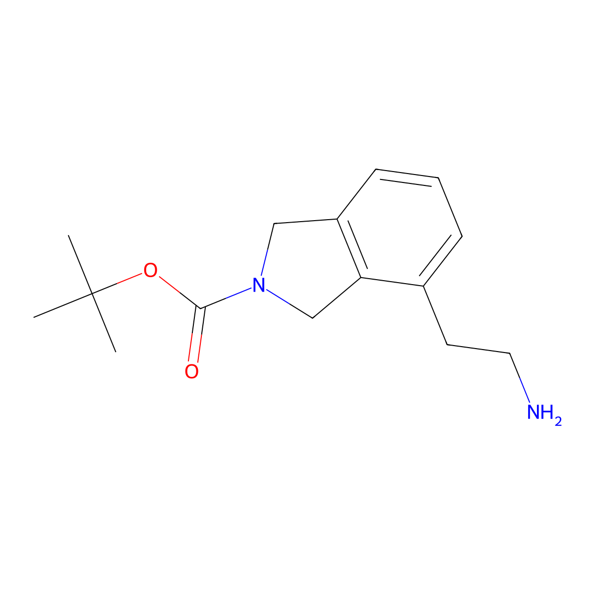 tert-butyl 4-(2-aminoethyl)-2,3-dihydro-1H-isoindole-2-carboxylate molecular structure, CAS 1824204-98-9