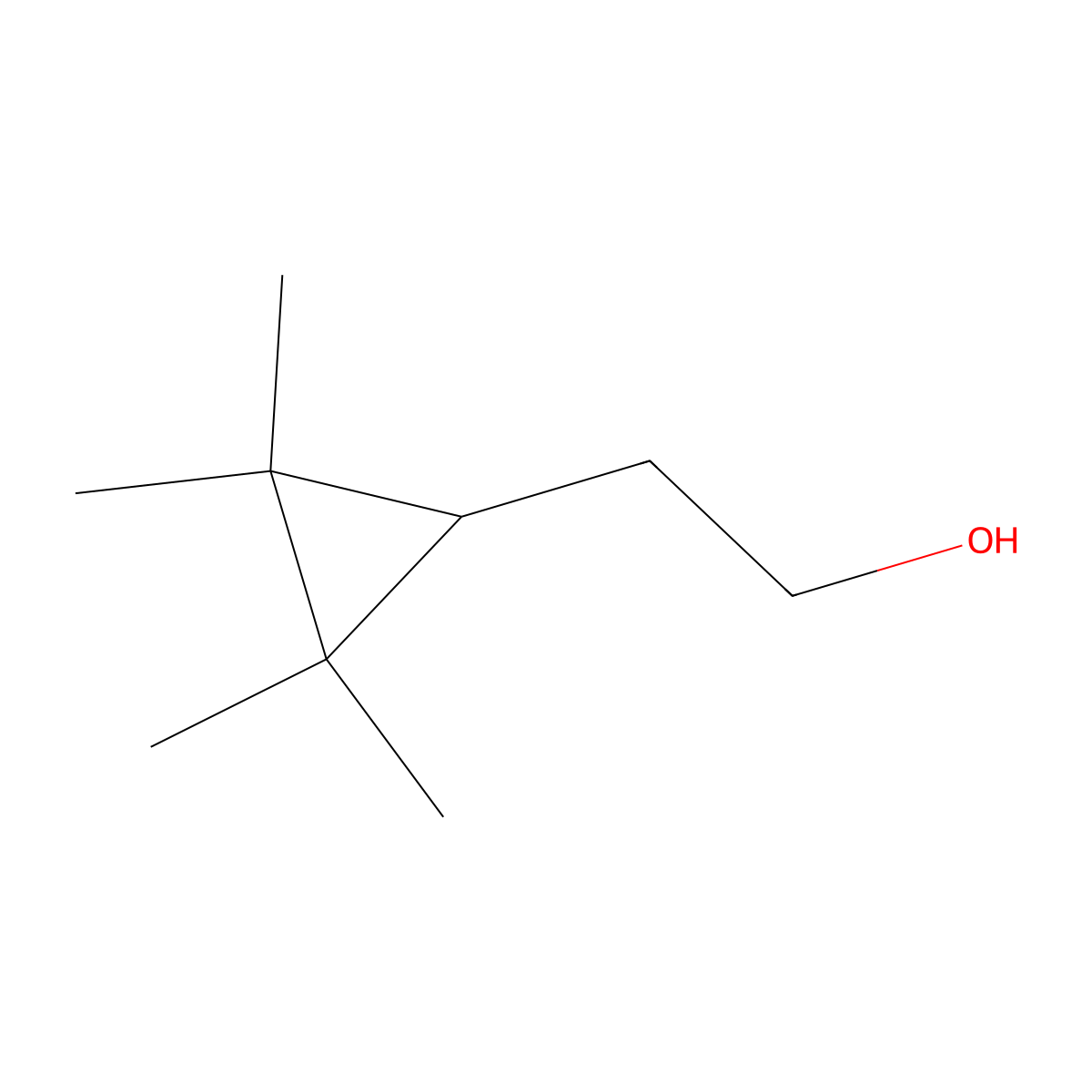 2-(2,2,3,3-Tetramethylcyclopropyl)ethan-1-ol molecular structure, CAS 1824208-99-2