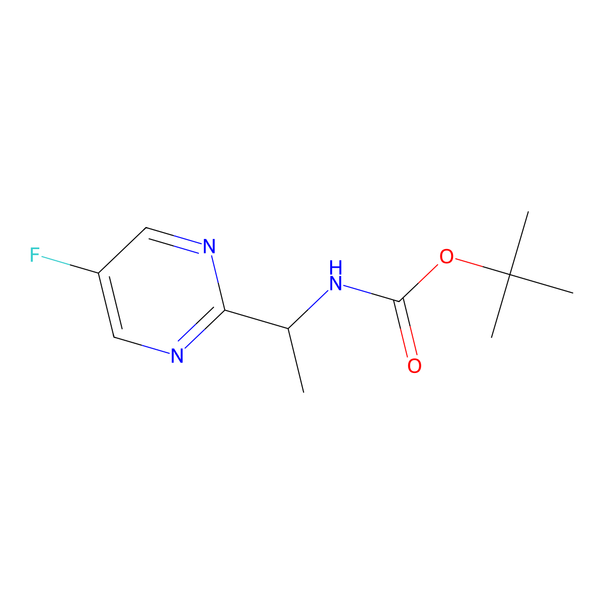 tert-Butyl (1-(5-fluoropyrimidin-2-yl)ethyl)carbamate molecular structure, CAS 1824210-92-5