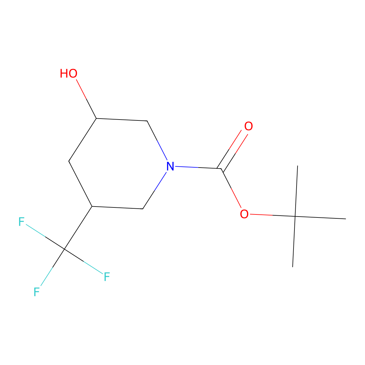 tert-Butyl 3-hydroxy-5-(trifluoromethyl)piperidine-1-carboxylate molecular structure, CAS 1824210-98-1