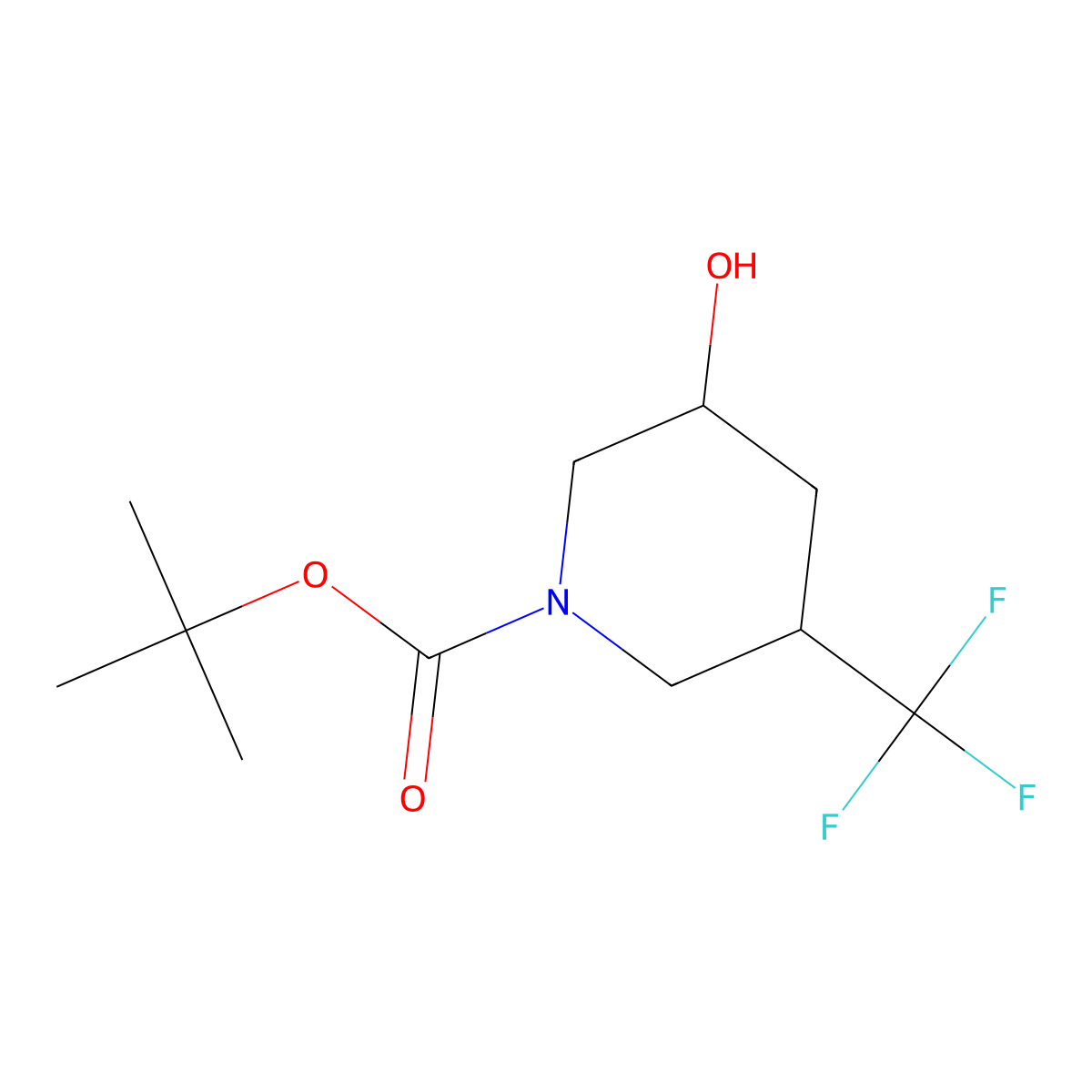 tert-Butyl 3-hydroxy-5-(trifluoromethyl)piperidine-1-carboxylate molecular structure, CAS 1824210-98-1