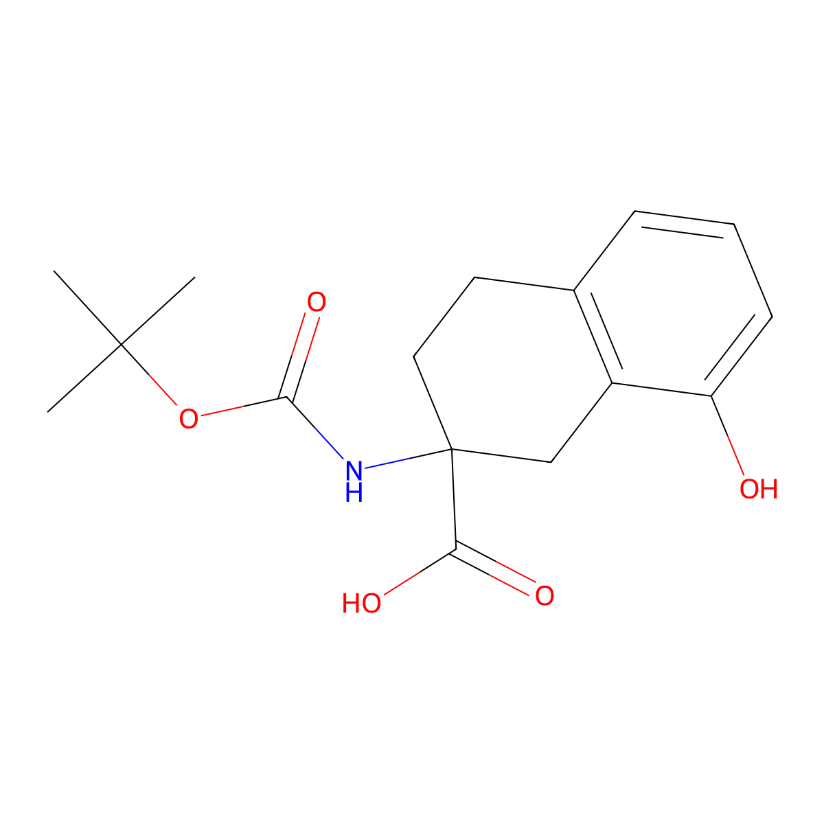 2-{[(tert-Butoxy)carbonyl]amino}-8-hydroxy-3,4-dihydro-1H-naphthalene-2-carboxylic acid molecular structure, CAS 1824211-89-3