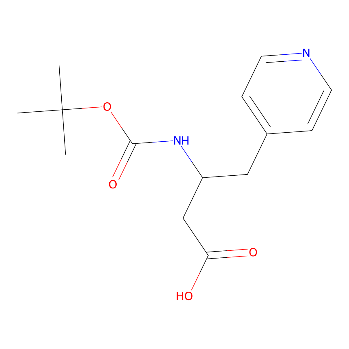 3-{[(Tert-butoxy)carbonyl]amino}-4-(pyridin-4-yl)butanoic acid molecular structure, CAS 1824217-73-3