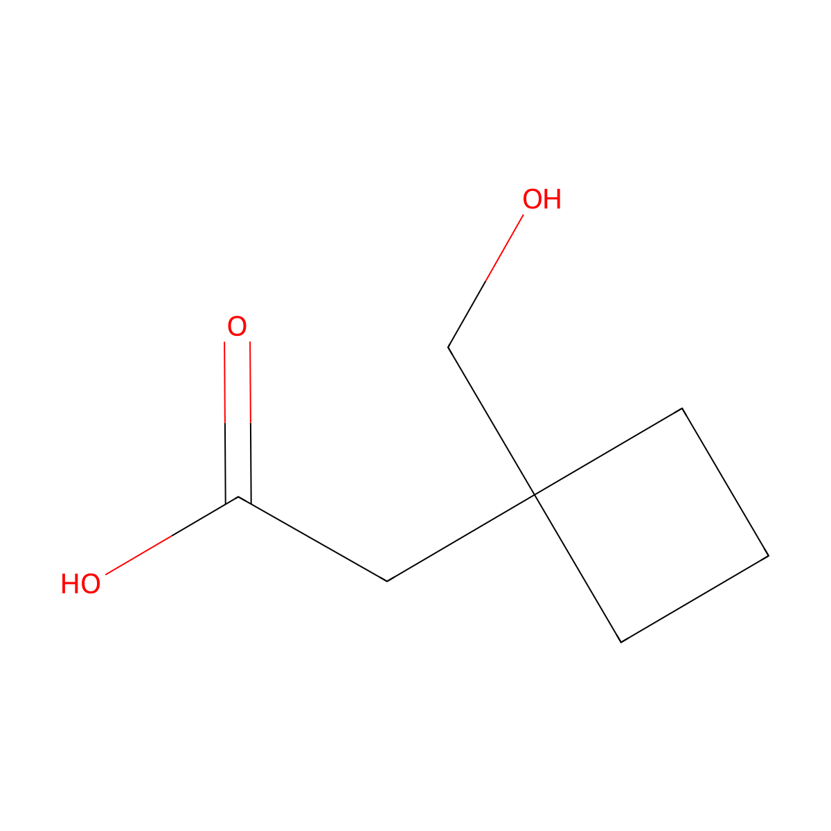 2-[1-(Hydroxymethyl)cyclobutyl]acetic acid molecular structure, CAS 1824217-78-8