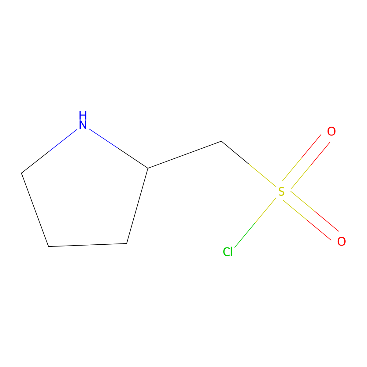 (Pyrrolidin-2-yl)methanesulfonyl chloride molecular structure, CAS 1824223-89-3