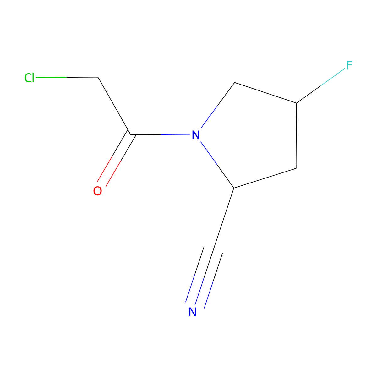 1-(2-Chloroacetyl)-4-fluoropyrrolidine-2-carbonitrile molecular structure, CAS 1824226-22-3