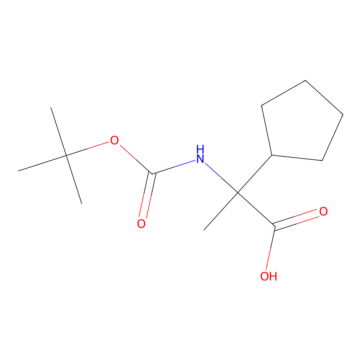 2-{[(Tert-butoxy)carbonyl]amino}-2-cyclopentylpropanoic acid molecular structure, CAS 1824232-94-1