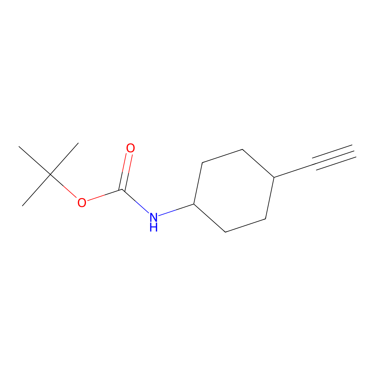 tert-Butyl trans-4-ethynylcyclohexylcarbamate molecular structure, CAS 1824233-64-8