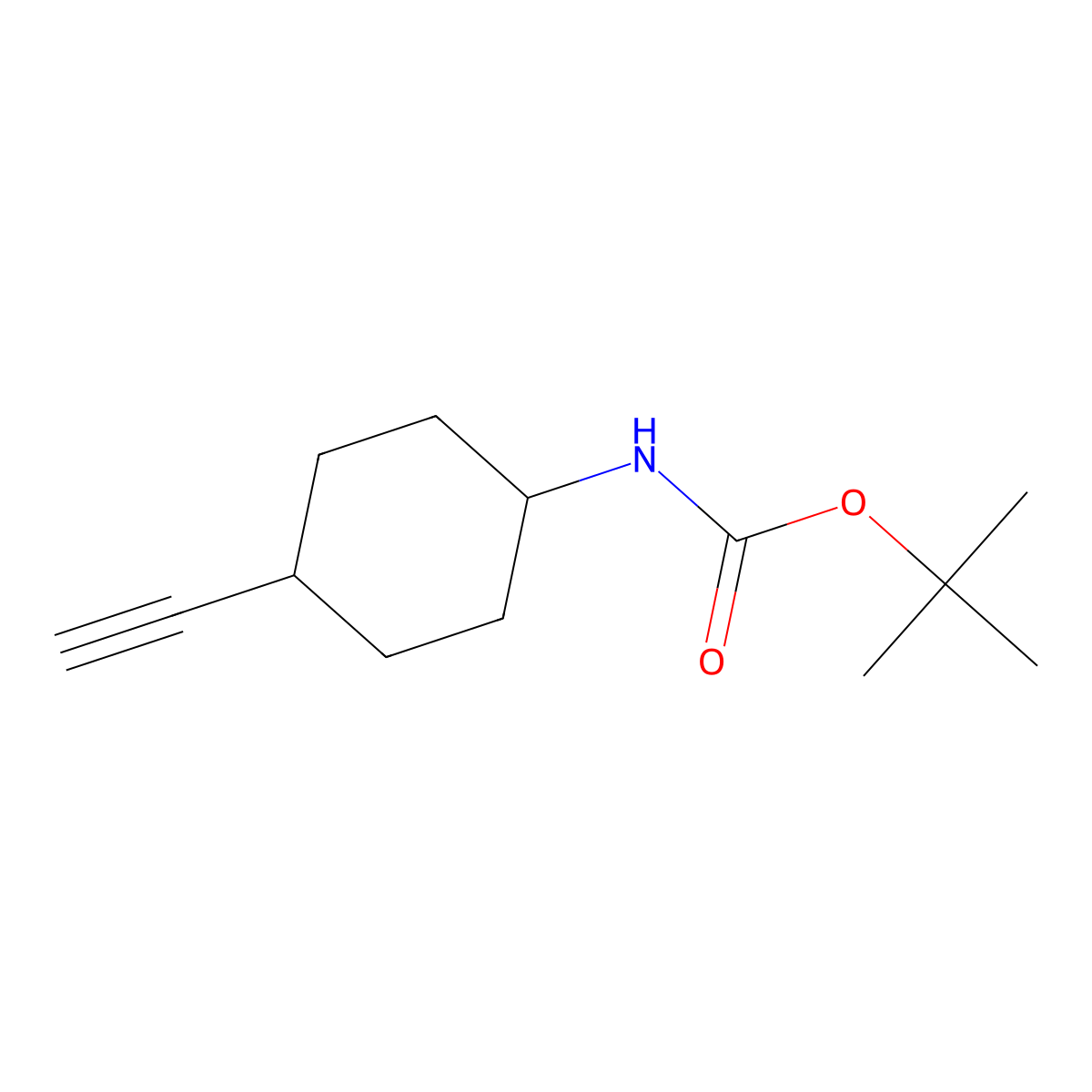tert-Butyl trans-4-ethynylcyclohexylcarbamate molecular structure, CAS 1824233-64-8