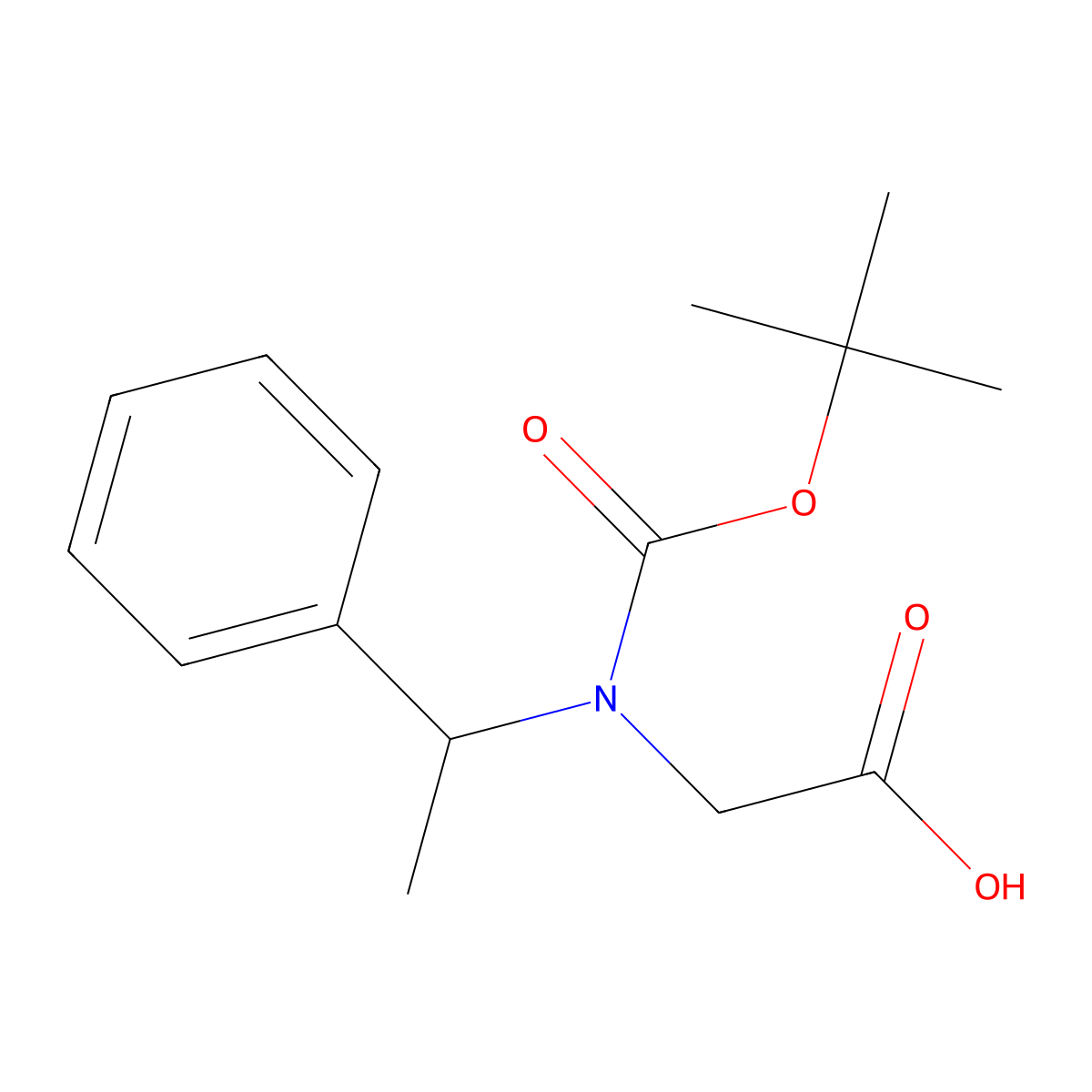 2-{[(Tert-butoxy)carbonyl](1-phenylethyl)amino}acetic acid molecular structure, CAS 1824235-90-6