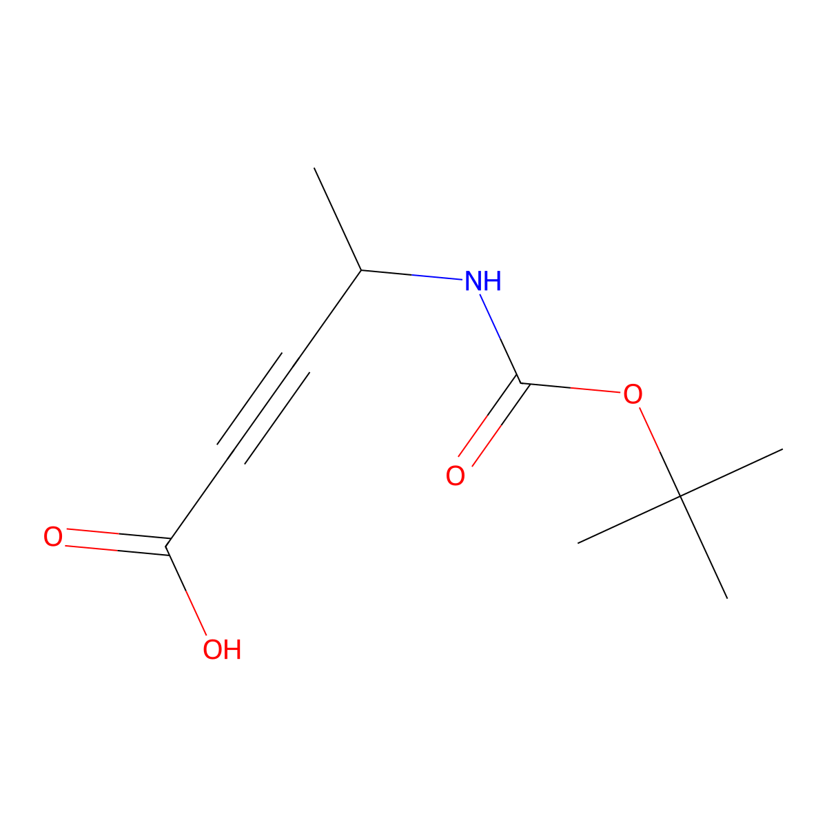4-{[(Tert-butoxy)carbonyl]amino}pent-2-ynoic acid molecular structure, CAS 1824236-25-0