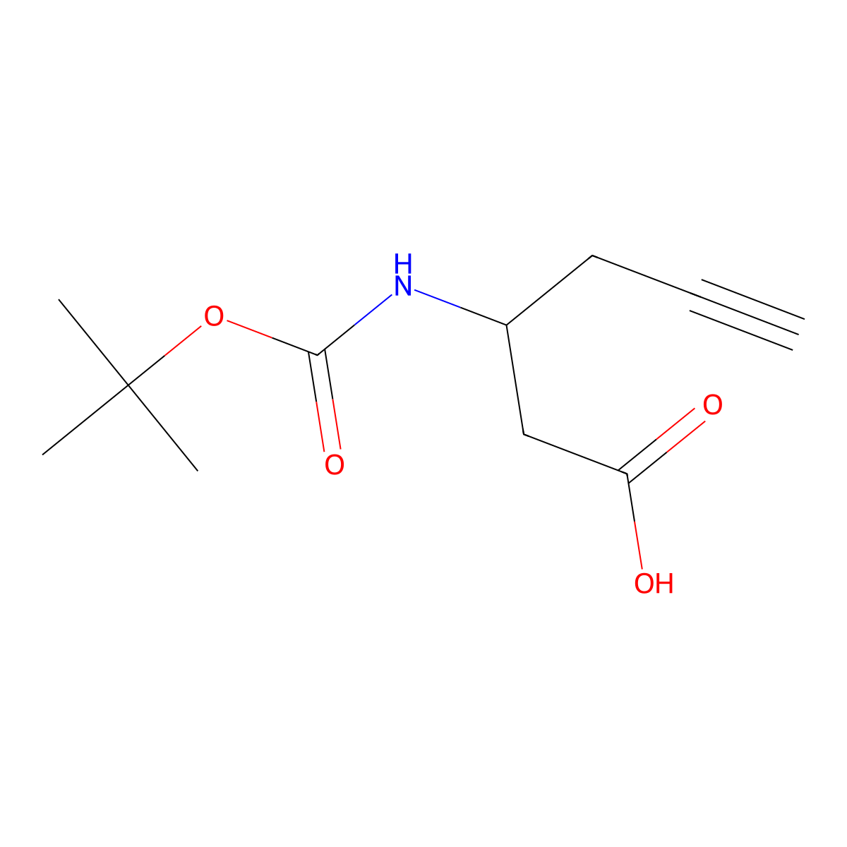 3-([(Tert-butoxy)carbonyl]amino)hex-5-ynoic acid molecular structure, CAS 1824239-09-9