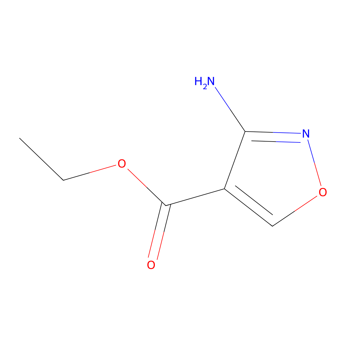 Ethyl 3-amino-1,2-oxazole-4-carboxylate molecular structure, CAS 182424-36-8