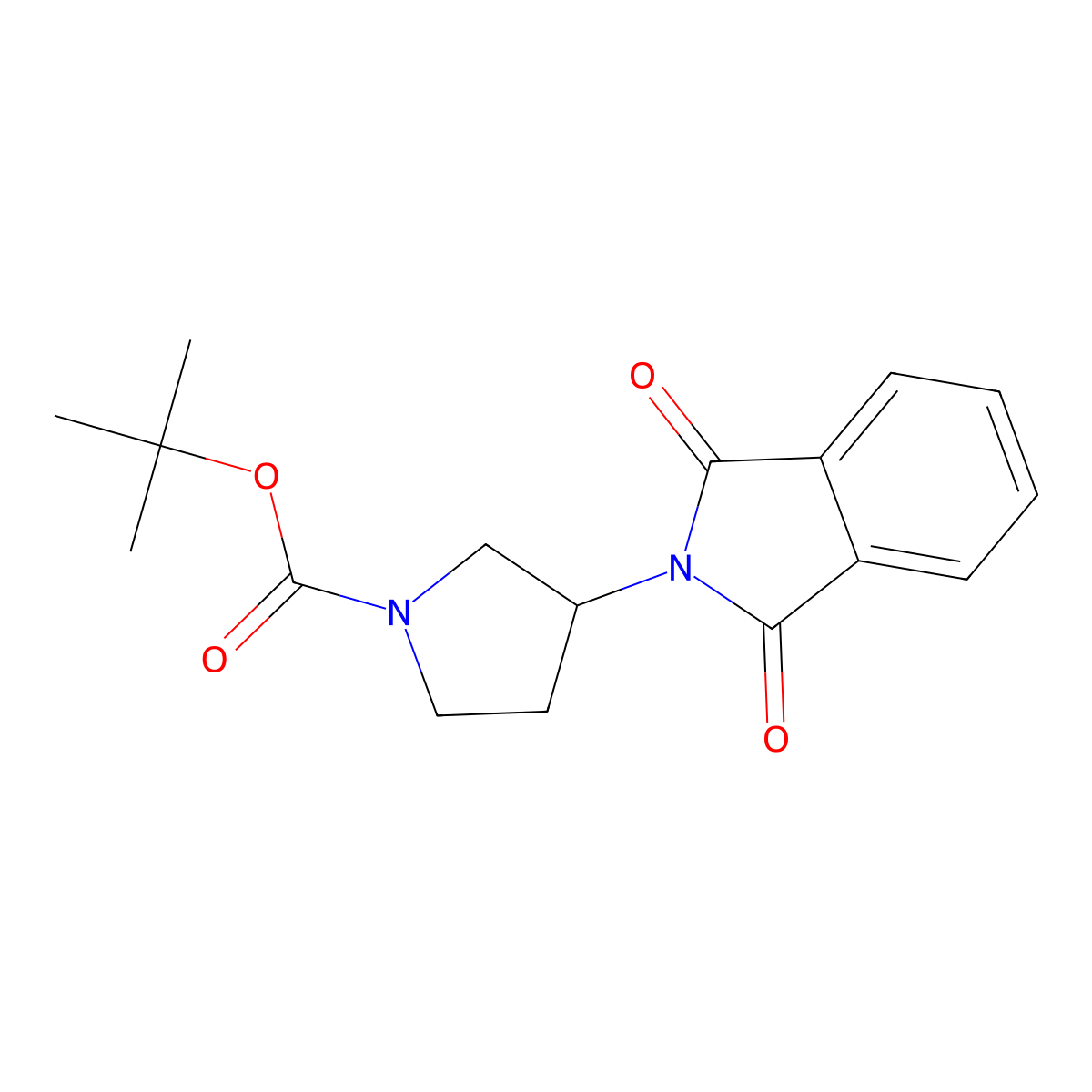 Tert-butyl 3-(1,3-dioxoisoindolin-2-yl)pyrrolidine-1-carboxylate molecular structure, CAS 1824240-63-2