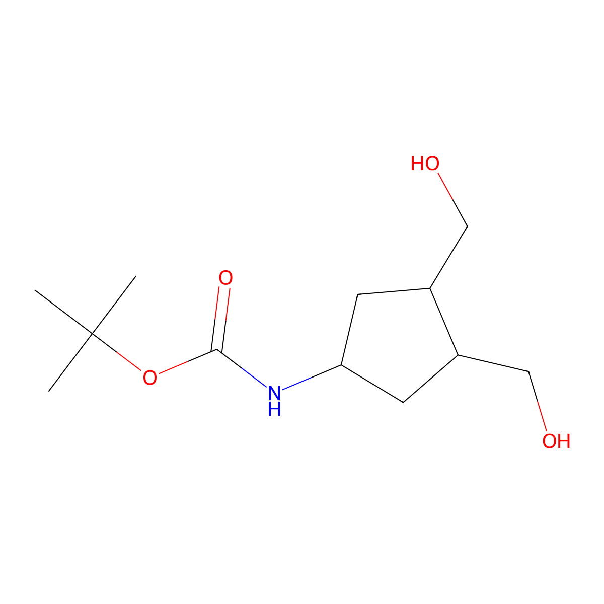 tert-butyl N-[3,4-bis(hydroxymethyl)cyclopentyl]carbamate molecular structure, CAS 1824241-37-3