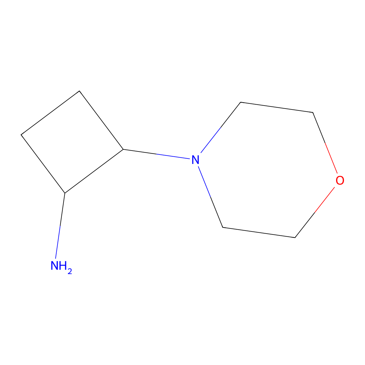 2-Morpholinocyclobutan-1-amine molecular structure, CAS 1824242-22-9