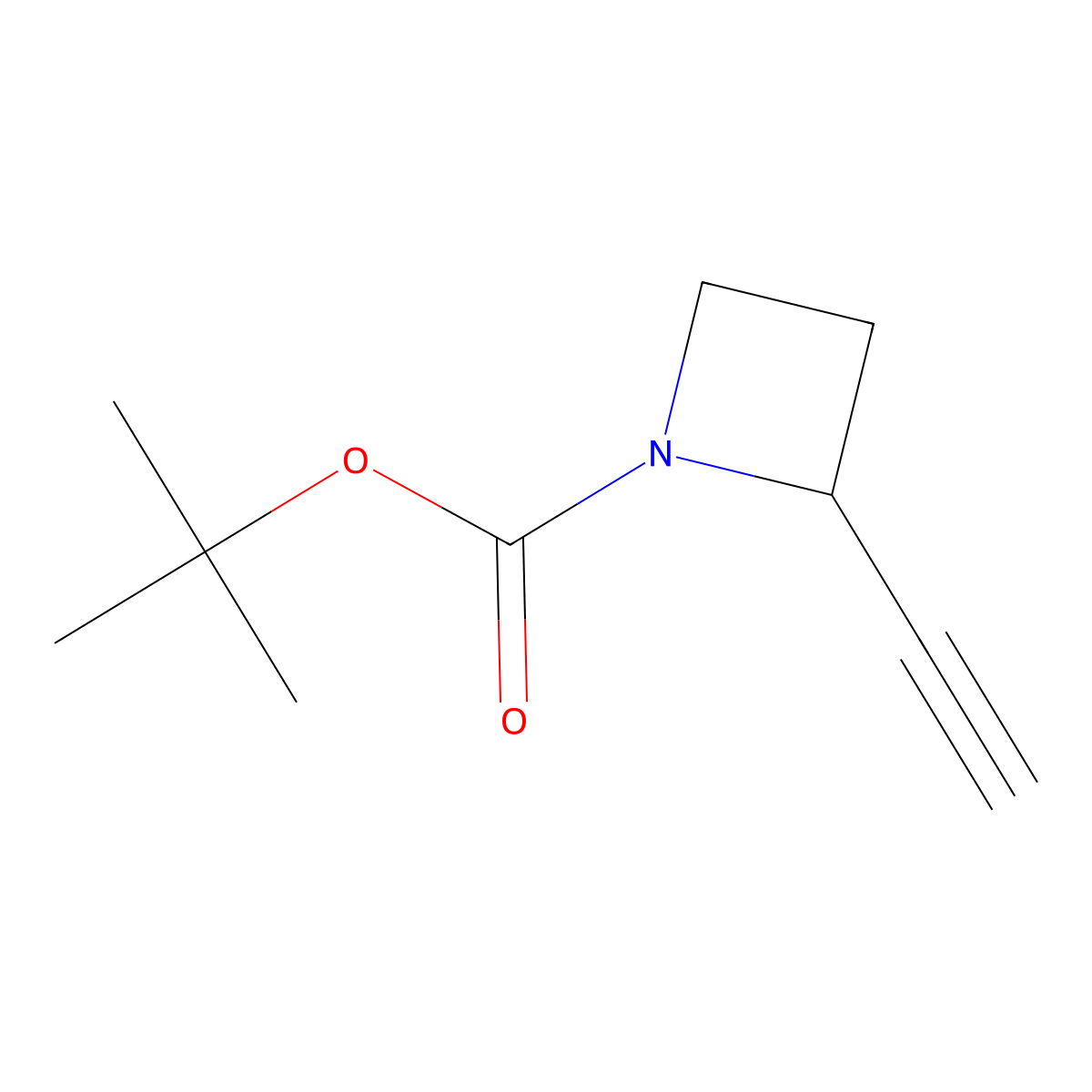 Tert-butyl 2-ethynylazetidine-1-carboxylate molecular structure, CAS 1824246-34-5