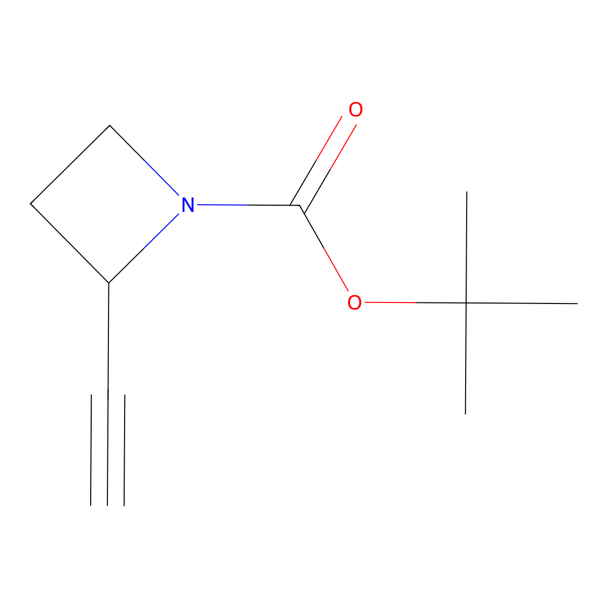 Tert-butyl 2-ethynylazetidine-1-carboxylate molecular structure, CAS 1824246-34-5