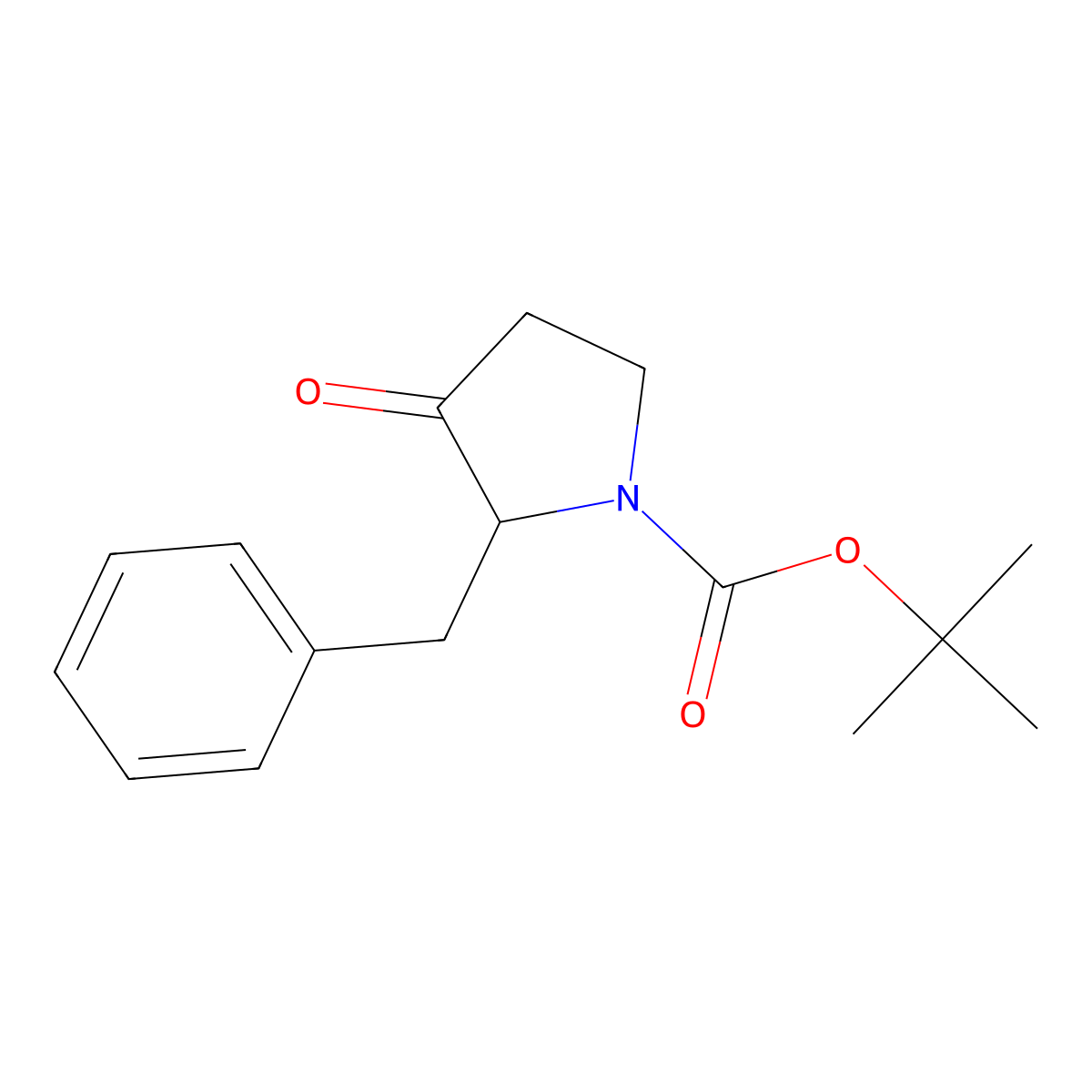 Tert-butyl 2-benzyl-3-oxopyrrolidine-1-carboxylate molecular structure, CAS 1824247-87-1