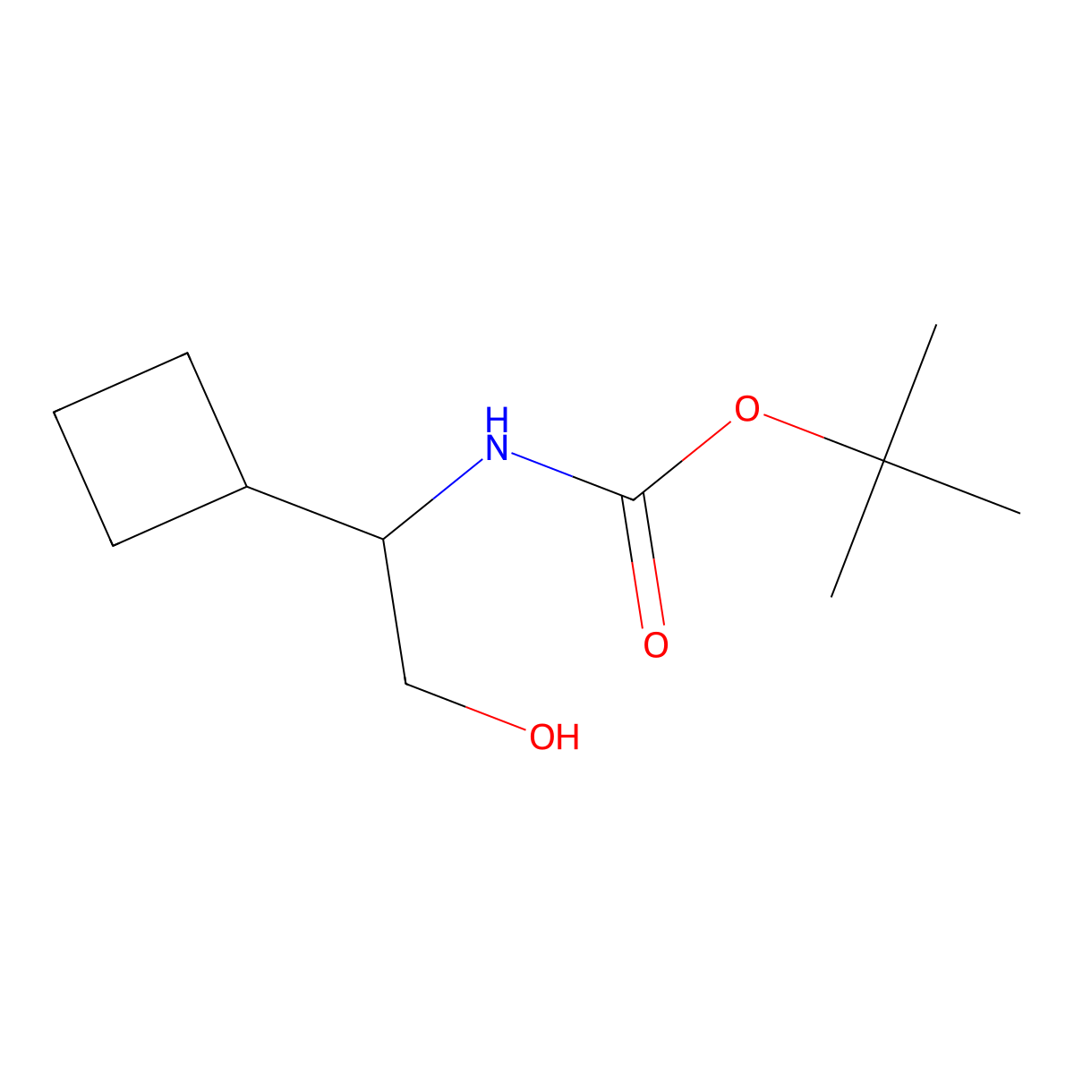 tert-Butyl N-(1-cyclobutyl-2-hydroxyethyl)carbamate molecular structure, CAS 1824252-68-7