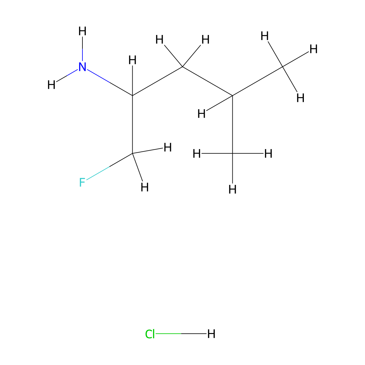 1-Fluoro-4-methyl-2-pentanamine Hydrochloride molecular structure, CAS 1824254-49-0