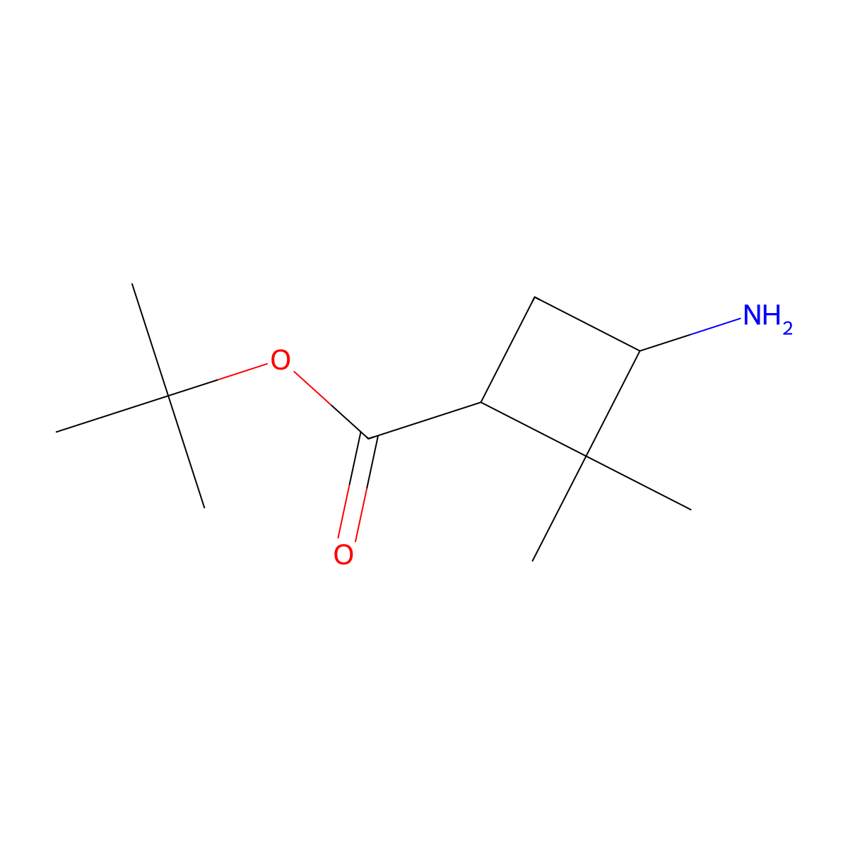 Tert-butyl 3-amino-2,2-dimethylcyclobutane-1-carboxylate molecular structure, CAS 1824254-93-4