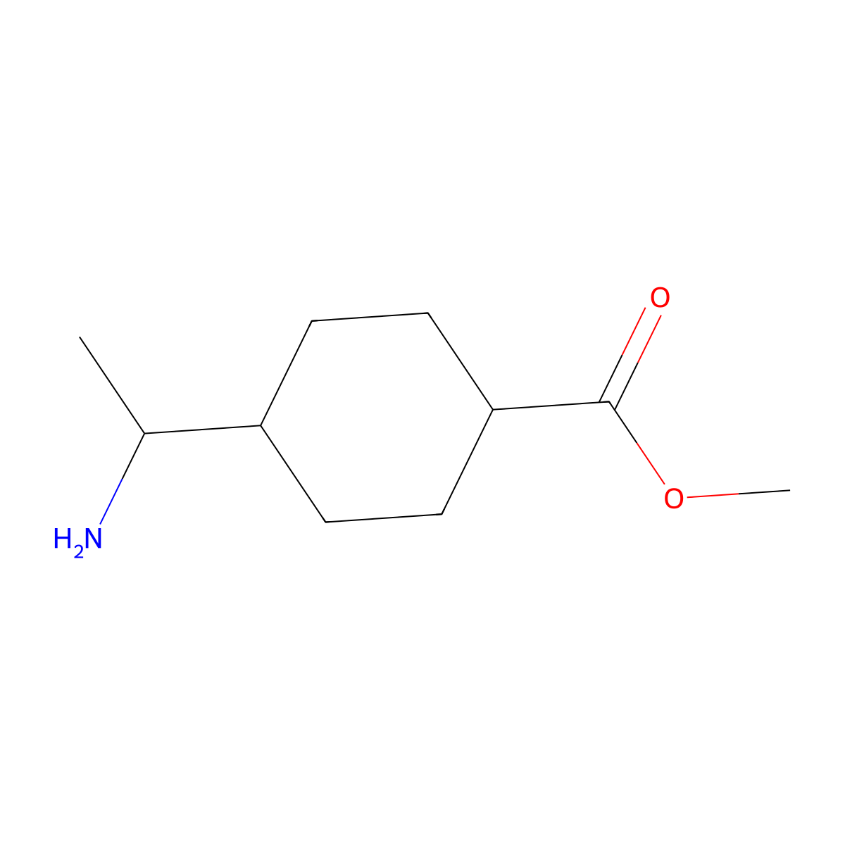 Methyl 4-(1-aminoethyl)cyclohexanecarboxylate molecular structure, CAS 1824255-71-1