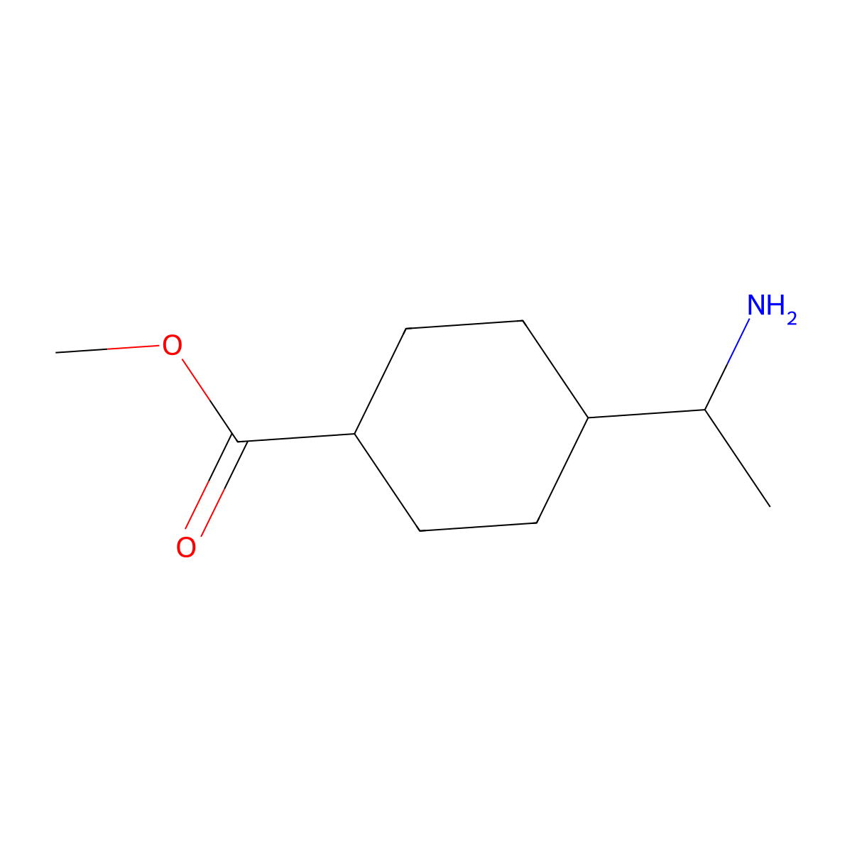 Methyl 4-(1-aminoethyl)cyclohexanecarboxylate molecular structure, CAS 1824255-71-1