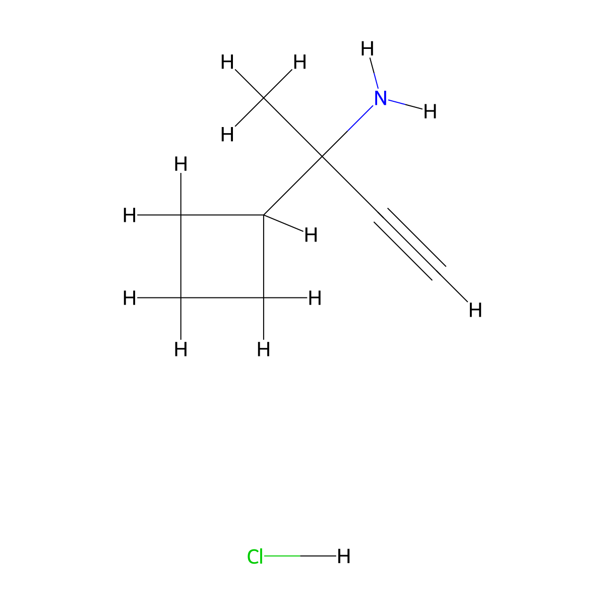 2-Cyclobutylbut-3-yn-2-aminehydrochloride molecular structure, CAS 1824255-95-9