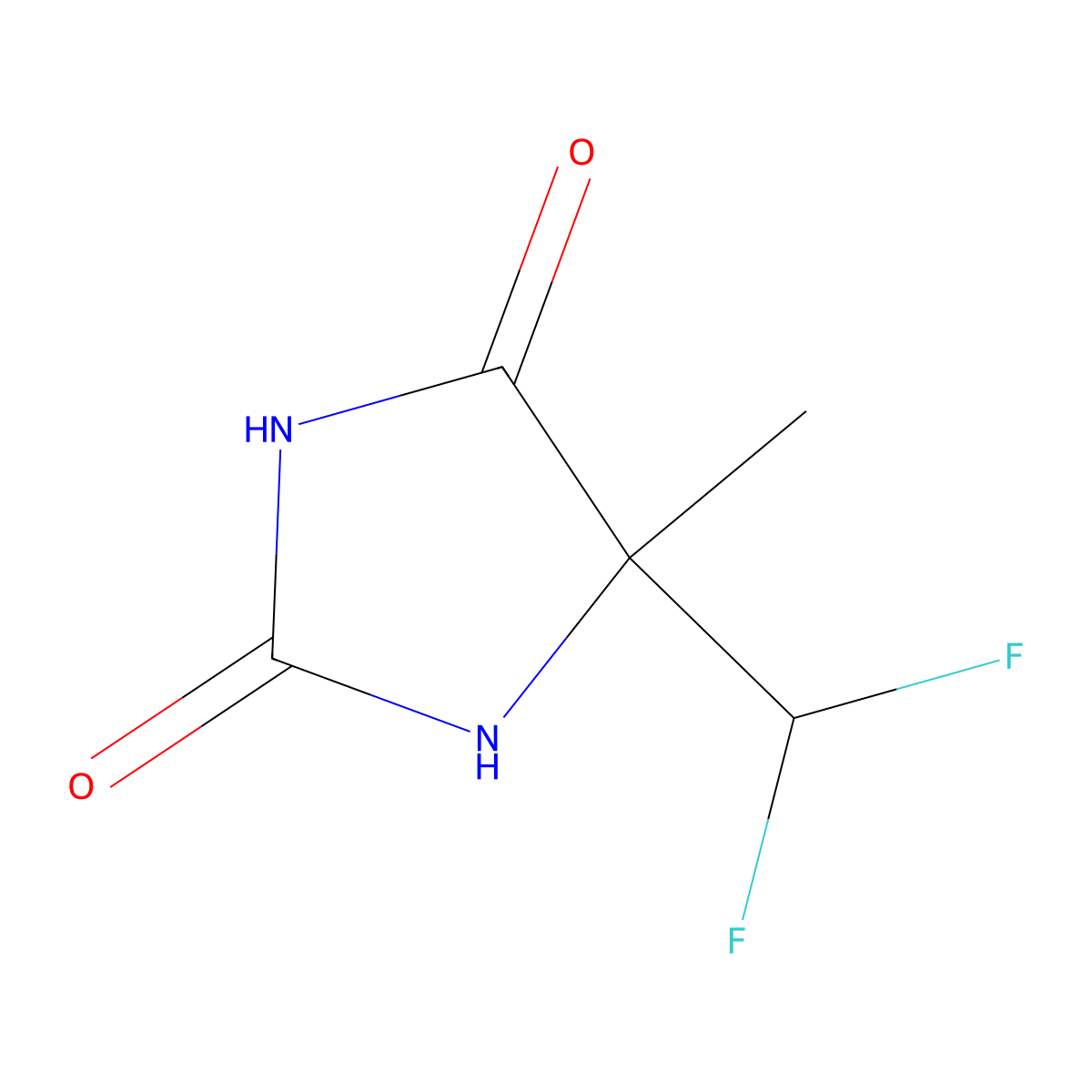 5-(Difluoromethyl)-5-methylimidazolidine-2,4-dione molecular structure, CAS 1824256-10-1