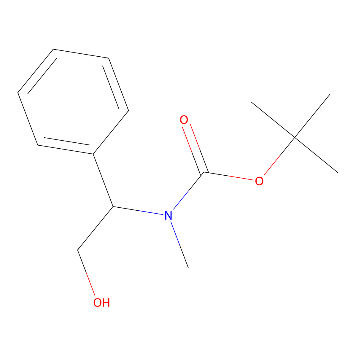 tert-butyl N-(2-hydroxy-1-phenylethyl)-N-methylcarbamate molecular structure, CAS 1824256-71-4