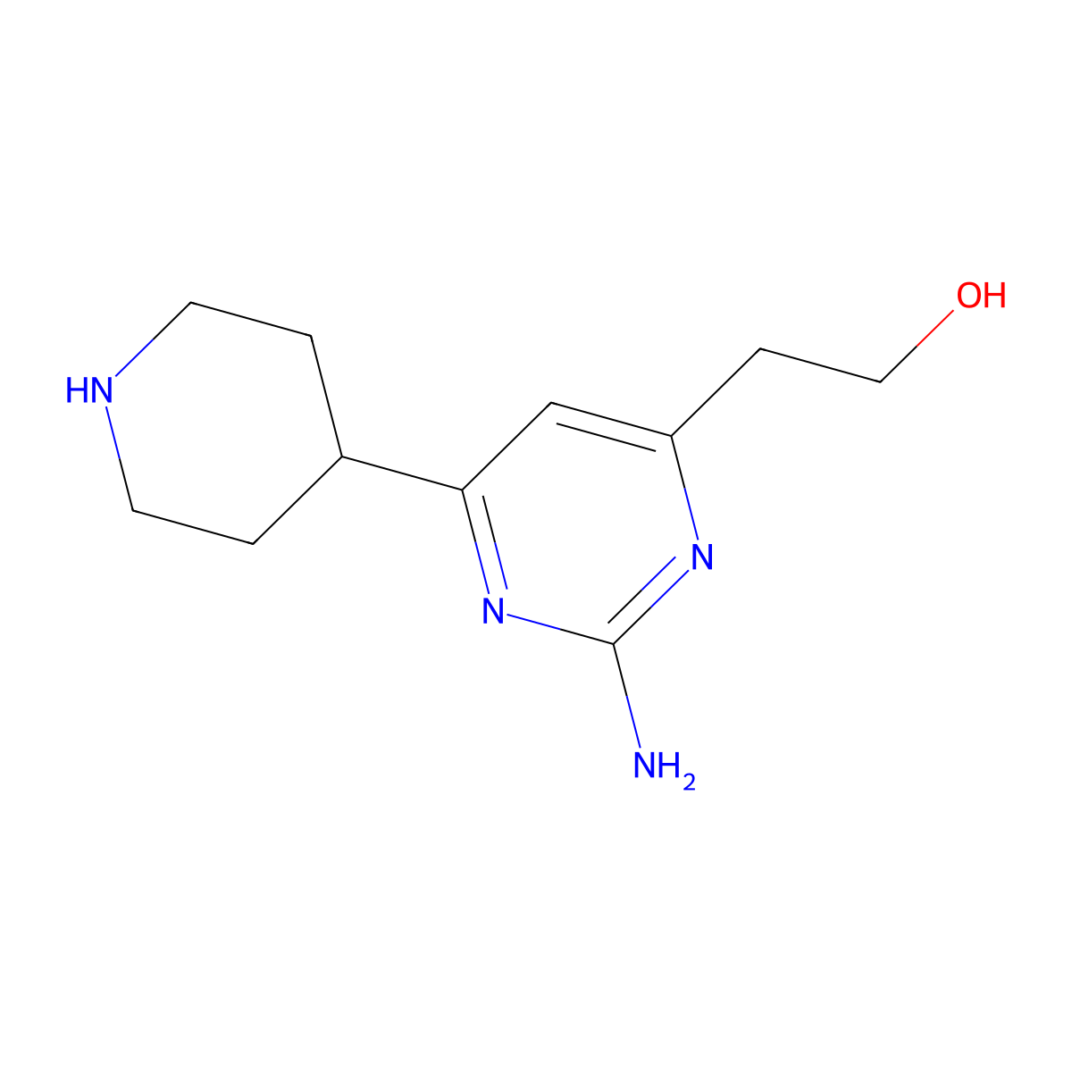 2-(2-Amino-6-piperidin-4-ylpyrimidin-4-yl)ethanol hydrochloride molecular structure, CAS 1824261-51-9