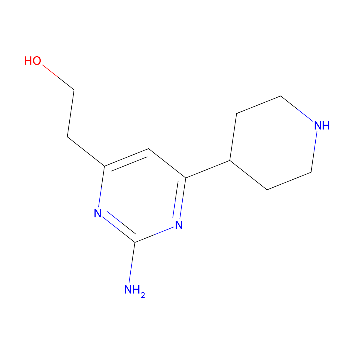 2-(2-Amino-6-piperidin-4-ylpyrimidin-4-yl)ethanol hydrochloride molecular structure, CAS 1824261-51-9