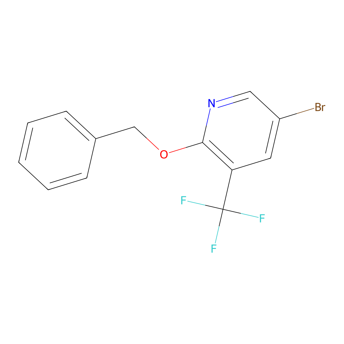 2-(Benzyloxy)-5-bromo-3-(trifluoromethyl)pyridine molecular structure, CAS 1824262-21-6