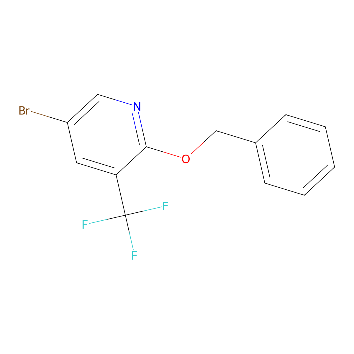 2-(Benzyloxy)-5-bromo-3-(trifluoromethyl)pyridine molecular structure, CAS 1824262-21-6