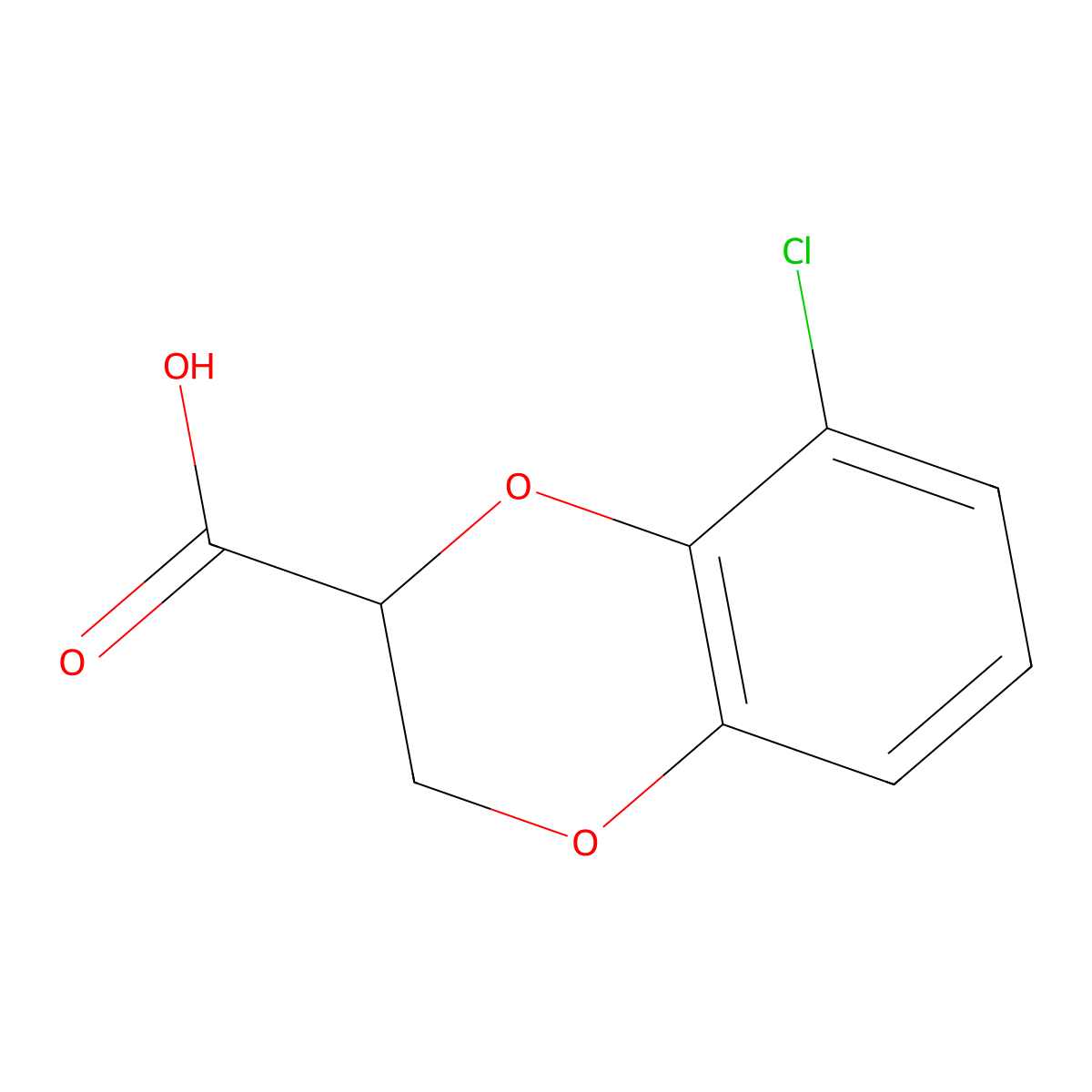 8-Chloro-2,3-dihydro-1,4-benzodioxine-2-carboxylicacid molecular structure, CAS 1824262-94-3