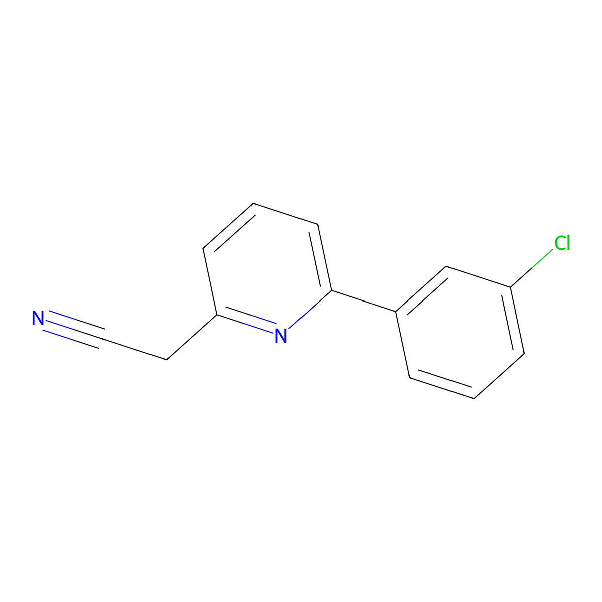 2-(6-(3-Chlorophenyl)pyridin-2-yl)acetonitrile molecular structure, CAS 1824263-95-7
