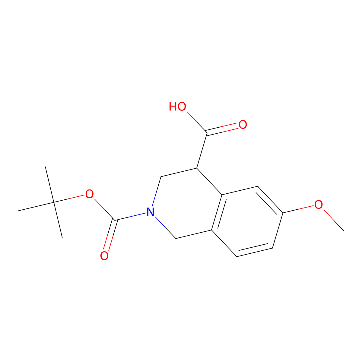 2-((Tert-butoxy)carbonyl)-6-methoxy-1,2,3,4-tetrahydroisoquinoline-4-carboxylic acid molecular structure, CAS 1824264-71-2