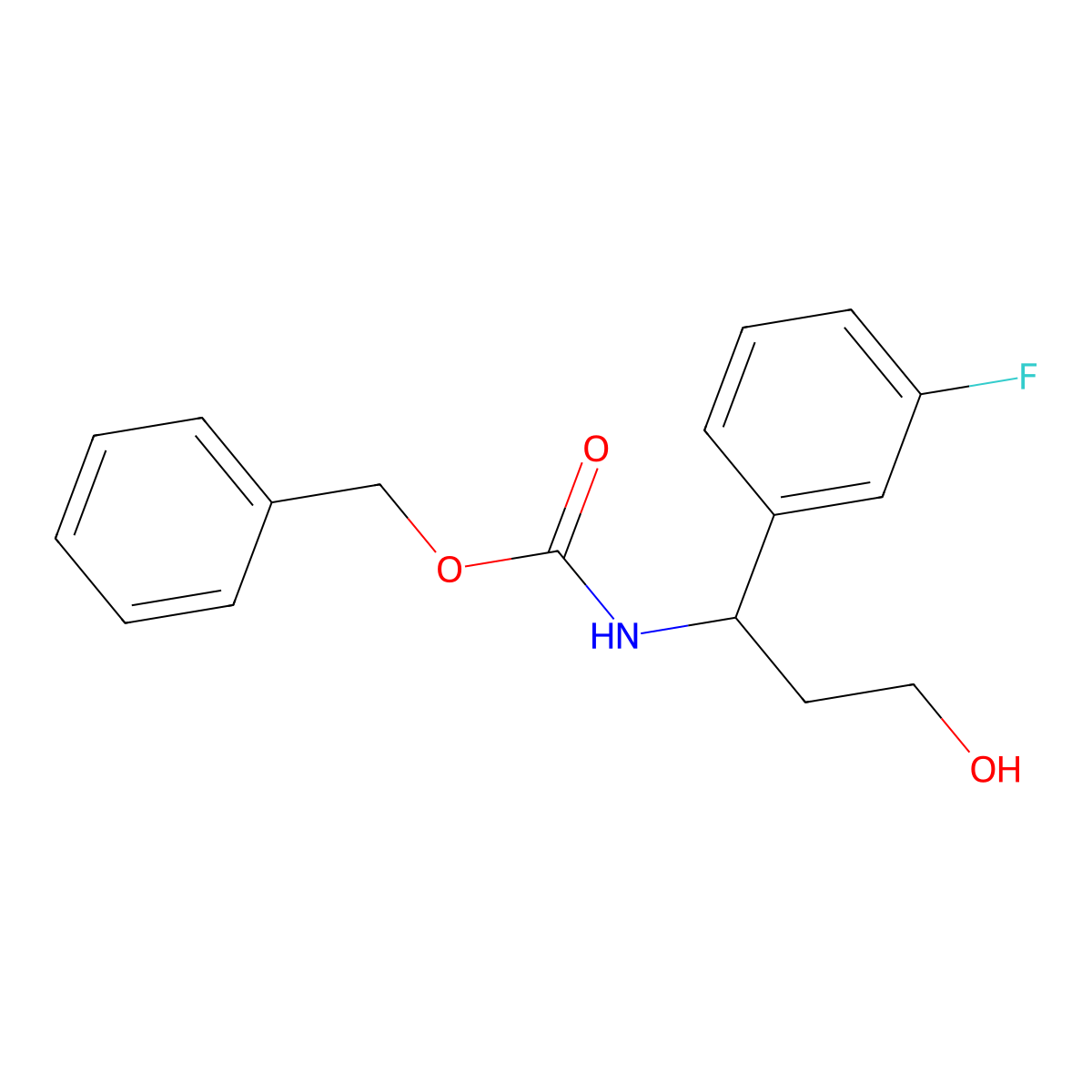 Benzyl (1-(3-fluorophenyl)-3-hydroxypropyl)carbamate molecular structure, CAS 1824266-01-4