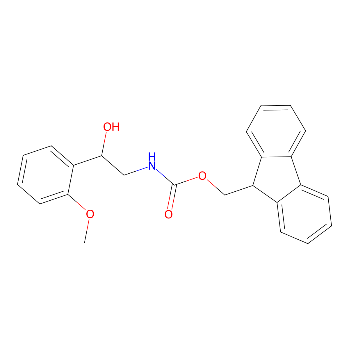 (9H-fluoren-9-yl)methyl N-[2-hydroxy-2-(2-methoxyphenyl)ethyl]carbamate molecular structure, CAS 1824266-11-6