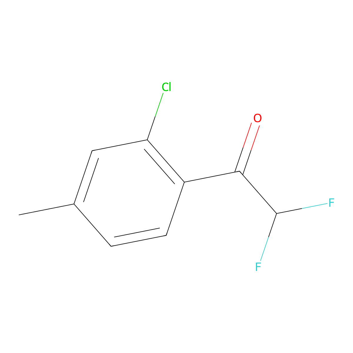 1-(2-Chloro-4-methylphenyl)-2,2-difluoroethanone molecular structure, CAS 1824266-69-4