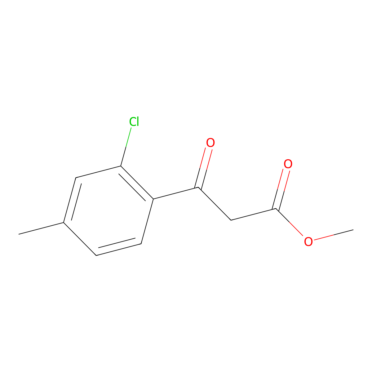Methyl 3-(2-chloro-4-methylphenyl)-3-oxopropanoate molecular structure, CAS 1824266-84-3