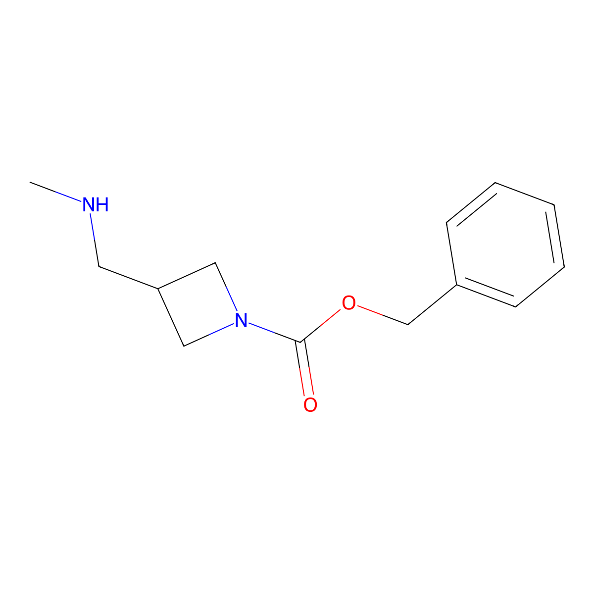 Benzyl 3-[(methylamino)methyl]azetidine-1-carboxylate molecular structure, CAS 1824267-06-2