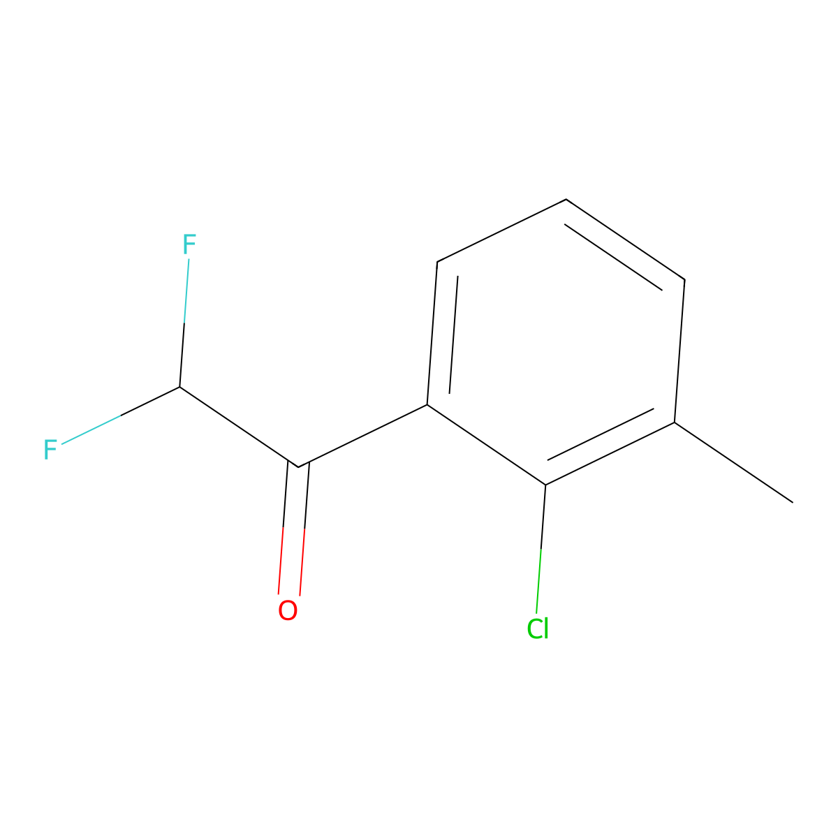 1-(2-Chloro-3-methylphenyl)-2,2-difluoroethan-1-one molecular structure, CAS 1824267-82-4
