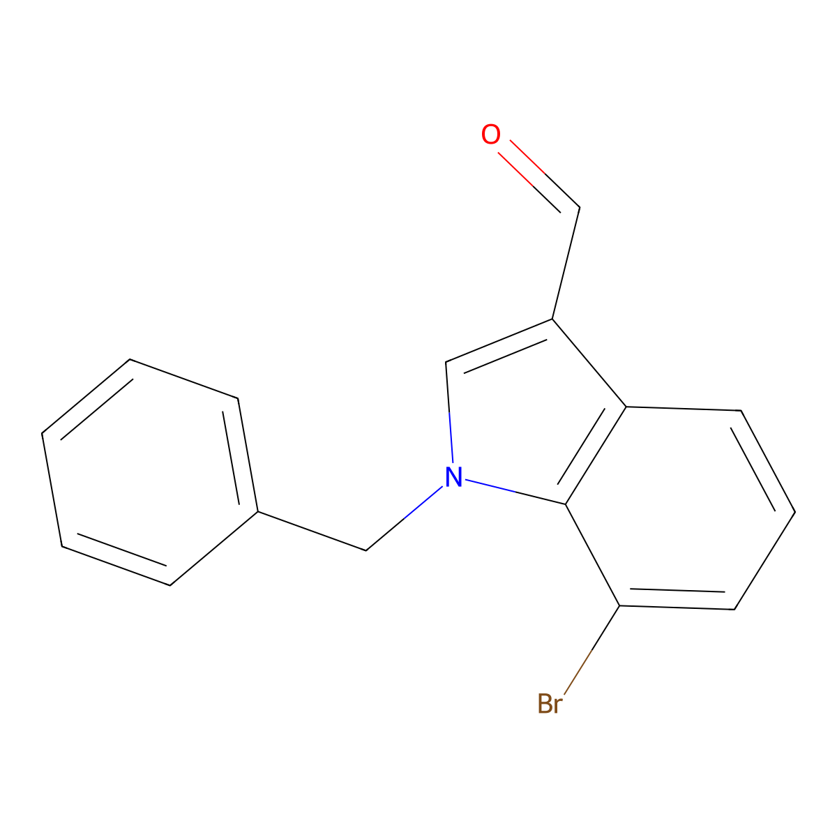 1-benzyl-7-bromo-1H-indole-3-carbaldehyde molecular structure, CAS 1824268-11-2
